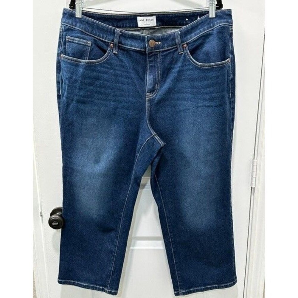 Lane Bryant Signature Fit Straight Crop Jeans Dark Wash Mid-Rise Womens Size 16